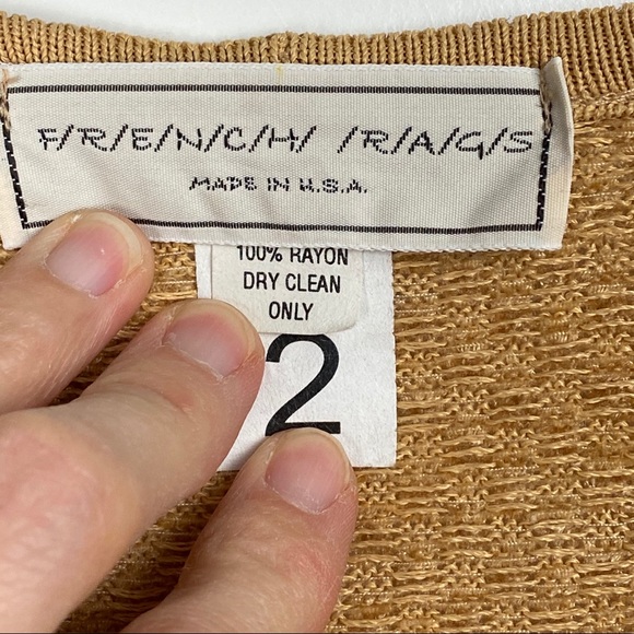 French Rags Vintage gold knit long button cardigan - Picture 3 of 8